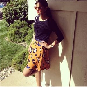 Orange and blue skirt